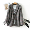 Autumn Vintage Single Breasted Office Plaid Blazer Ladies Long Sleeve Korean Loose Suit Jacket Women Blazers Female