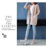 Knitted Shirt Casual Long Sleeve Loose Medium Length Outwear Sweater Coat Women Autumn Knitwears Cardigan Mujer