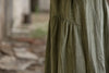 Vintage Women Ramie Cotton Dresses V-Neck Long Sleeve Spring Robes Loose Chinese Style Tie-dye A-Line Dress