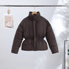 Thick Women's Cotton Coat High Collar Full Sleeve Zipper Elastic Lace Up Loose Warm Female Coats Autumn Winter Lady Jacket