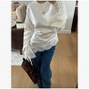 Back Sequin Star Long Pants Women Casual Contrast High Waist Loose Wide Leg Trousers Lady Spring Autumn Bottoms