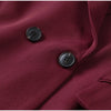 Solid Wine Red Blazer Jacket For Women Elegant Double Breasted Suit Coats Female Lapel Long Sleeve Office Lady Outerwear