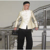 Stand-Collar Satin Frog-Button Jacket Cream Tailored Long-Sleeve Silky Spring Elegant Retro Women Outerwear Blazer