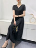 Bud Elegant Dresses for Women Autumn Pleated Casual Solid Color Party Formal Occasion Dresses