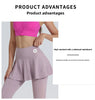Yoga Pants Women's High Waist Tennis Skirt Fitness Speed Drying Running Pocket Sports Skirt Tight Pants