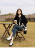 Wool Coat for Women Winter Korean Retro Lace Splicing Lamb Wool Button Pockets Thickened Warm Female Coat MXB43W0720