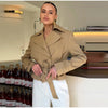 Elegant Solid Women's Blazer Skirts Suit Long Sleeve Lapel Lace-Up Coat Slim Skirt Lady Set Autumn Chic Female Outfits