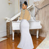 Women Mesh See Through Long Sleeve Diamonds Rhinestones Mermaid Long Dress Fall Evening Sexy Party Dresses Vestidos