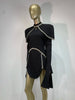 Women High End Black Designer Asymmetric Mini Diamonds Dress Chic Laides High Street Daily Dress One Piece Going Out
