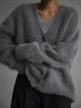 Solid Knit Cardigan Women Long Sleeve Casual V Neck Oversized Sweater Women's Autumn High Street Knitted Coats