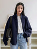 Lazy Style Sweater Jacket for Women Autumn Winter Thicken Warm Soft Knitted Cardigans Zipper Stand Collar Cardigan