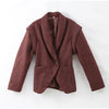 Vintage Oversized Suede Leather Jacket Women Shoulder Pad Full Sleeve One Button Coat autumn Lady Chic Bomber Streetwear