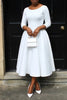 Women Twist Length Sleeve O-neck Big Swing Retro Dress Autumn Vintage Vestidos Even Party Cocktail Dresses
