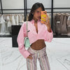 Colorful Striped Jeans Women's Long Pants Female High Street Low-waisted Pockets Denim Trousers Women's Holiday Outwear