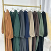 Dubai Corduroy Abaya for Muslim Women Eid Ramadan Modest Dress Loose Large Elegant Gown Islam Clothing Turkey Solid Robe