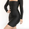 Square Collar Party Clubwear Mini Dresses Women Sexy Low Chest Tight Short Dress Autumn Solid Color Ruched Wrap Hip Dress Lady