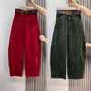 Large Size 4XL Autum Winter Trousers Women Corduroy Straight Leg Pants Retro Ladies Loose Wide-leg Pantalons