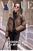 Solid Color Windproof Cropped Puffer Jacket Women Winter Thick Short Coat Warm Coat Fluffy Parka Vintage Tops Women's Clothing