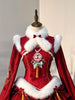 Winter Christmas Year Sweet Lolita Style Dress Womens Y2k Faux Fur Design Warm Dress Female Chic Korean Clothes