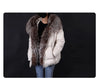 White Duck Down Jacket Winter Women Warm Loose Coat Natural Real Fox Fur Collar Thick Outerwear Parkas