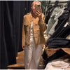 Vintage Suede Jackets Women's Full Sleeves Single-breasted Waist-cinching Stand Collar Coats Ladies Autumn Outwear