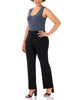 Women's Plus Size Elastic Waist Straight Pants Slim Look
