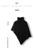 Cozy Solid Color Turtleneck Poncho Soft Loose Fit Cashmere Pullover Thin Warm Bat Sleeve Pullover for Women