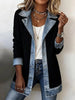 Women Coats Autumn Spring Turn Down Collar Metalic Button Patchwork Slim Basic Jackets XXYL-6416