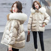 Winter Warm Duck Down Jacket Women's Clothes Glossy Fur collar Thicken Parka Short Down Coat Female