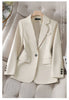 Autumn Winter Women Blazer Ladies Long Sleeve Formal Jacket Coat Black Pink Apricot Blazers Female Casual Tops Outerwear