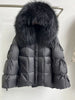 Lagabogy Big Natural Fox Fur Puffer Jacket Winter Clothes Women Thick Warm White Duck Down Coat Female Real Fur Parker