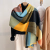 Plaid Scarf Winter Warm Cashmere Women Long Pashmina Foulard Female Scarves Lady Tassel Shawl Wraps Travel Poncho Blanket