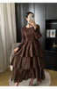 Spring Ruffled Lantern Sleeve Pleated Dress Atmospheric Design Sense Pleated Long Dresses Women's Clothing