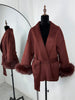 Fox Fur Wool Overcoat Women's Short Coat Office Lady Elegant Double-sided Woolen Coat Cardigan Jackets Loose Wool