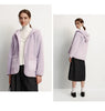 Jacket Women Winter Reversible Sweatshirt Faux Lamb Wool Fleece Solid Color Top Women's Clothing