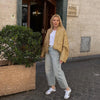 Women's Sequined Bomber Jacket Fall O Neck Long Sleeve Pocket Stretch Hem Sequins Jacket Coat Female Chic Outerwear