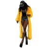 Solid Faux Fur Long Coats Women Full Sleeve Open Stitch Fur Jackets Yellow Winter Warm Streetwear