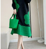Womens Dresses Long Dresses High-quality Printed Long Skirt Elegant Temperament and Pleated Round Neck Dress