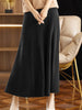 Women Autumn Winter Wool Skirt Long Pleated Skirt 100% Merino Wool Knitwear Grace Soft Dress Korean Style Skirt