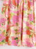 Boho White Blue Totem Print Bow Lacing up Neck Long Straight Dress Women Viscose Cotton Full Sleeve Maxi Robe Holiday