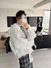 Women Autumn Furry Sweater Coat Single Button Design Knitted Warm Coat Thick Cardigans Clothes Tops For Women Sweater