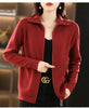 Autumn Winter Long Sleeved Knitted Cardigan Woman Zipper Casual Knitting Sweater Jacket Female Knitwear Top