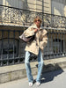 Solid Oversized Tie-waist Cropped Trench Coat Women Drop Shoulder Outerwear Lady Spring Modern Edgy Streetwear Coat