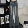 Retro High Waist Solid Color Micro-Flare Women Jeans Y2K Street Clothing Slim and Slim Stretch Flared Pants