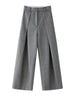 High Waist Brown Striped Pleated Long Thick Wool Wide Leg Pants Trousers Women Tide Autumn Winer 1DH7548