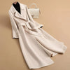 Female Autumn Winter Solid Color Korean Slim Thin Woolen Coat Women Mid-length Woolen Quilted Velvet Thickened Coat