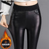 Autumn Winter women leather pants High elastic shiny trousers slim female pencil leather pants women pantalon femme clothe