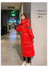 Black Glossy Parker Female Warm Winter Thicken Down Cotton Jacket Windproof Rainproof Women's Hooded Coat Casual Long Overcoat
