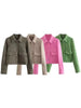 Jackets For Womens Autumn Solid Front Pockets Button Long Sleeve Jacket Elegant Woman Casual Outerwear Coat