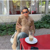 Elegant Solid Faux Fur Spliced Coat Women Lapel Long Sleeve Tassel Plush Outerwear Fall Winter Warm Streetwear